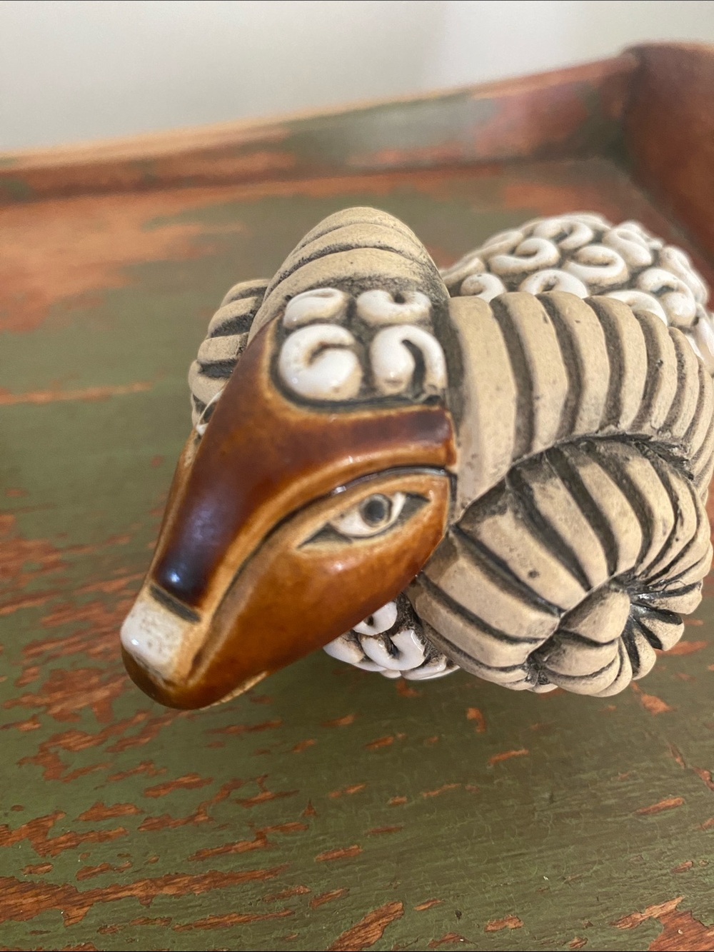 Ram Sheep Figurines Handcrafted Folk Art - Picture 6 of 10